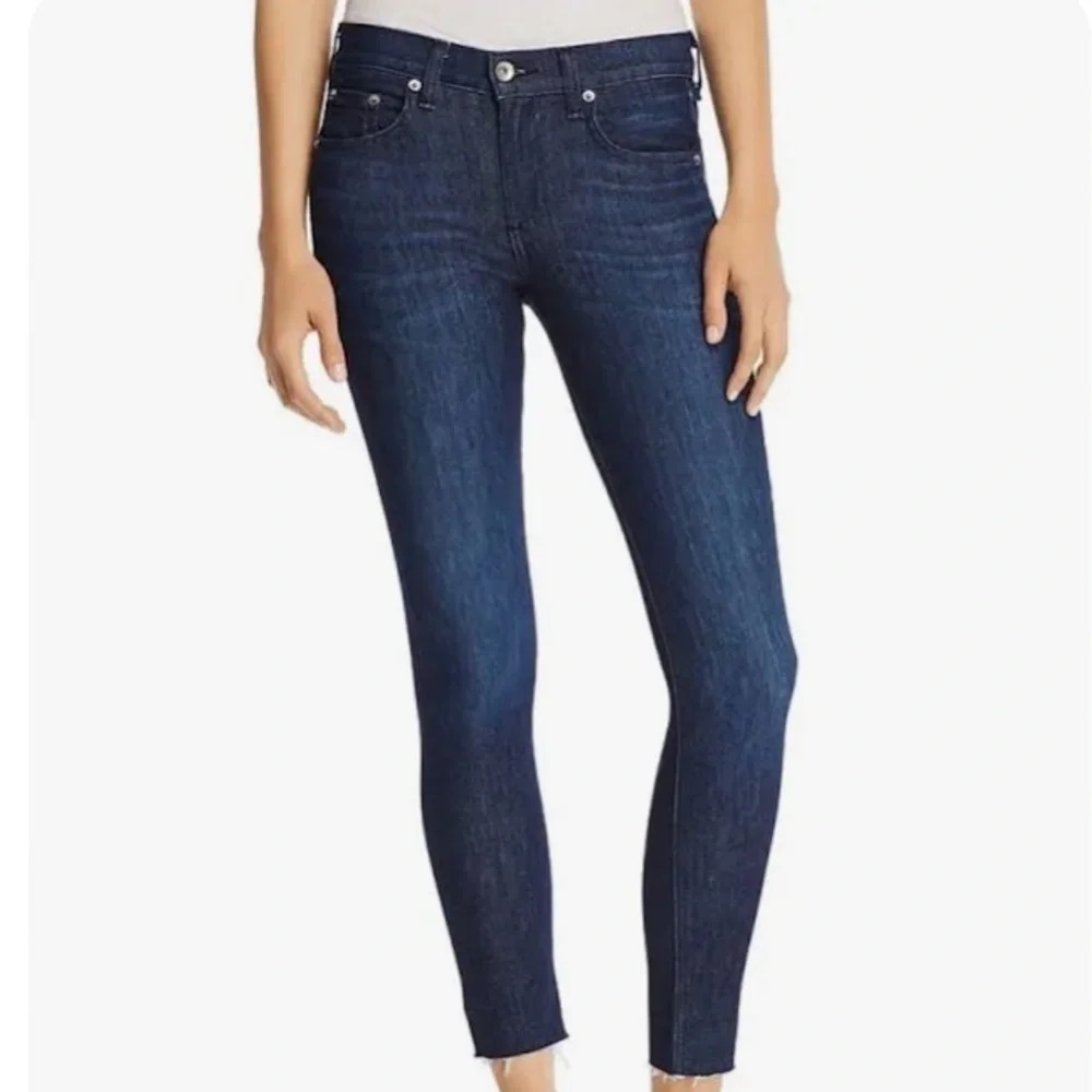 Rag & Bone High Rise Ankle Skinny Jean in Tonal River Wash